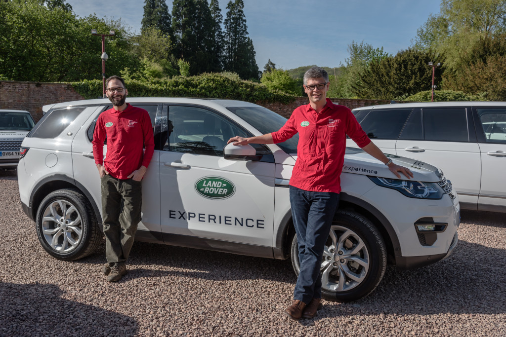 Noam  and Alasdair at the Land Rover Experience at Eastnor.